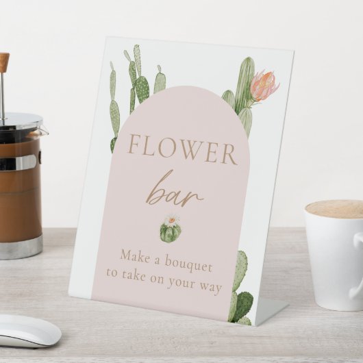 Bohemisch Cactus Desert Blume Bar Sign Sockelschild (In SItu)