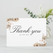 Bohemisch-Chic-Blumenhochzeit Dankeskarte (Stehend Vorderseite)