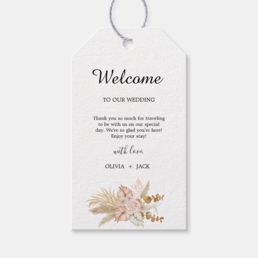 Bohemisch-Chic-Blumenhochzeit Geschenkanhänger (Vorderseite)