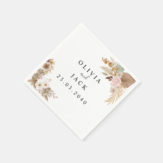 Bohemisch-Chic-Blumenhochzeit Serviette (Ecke)