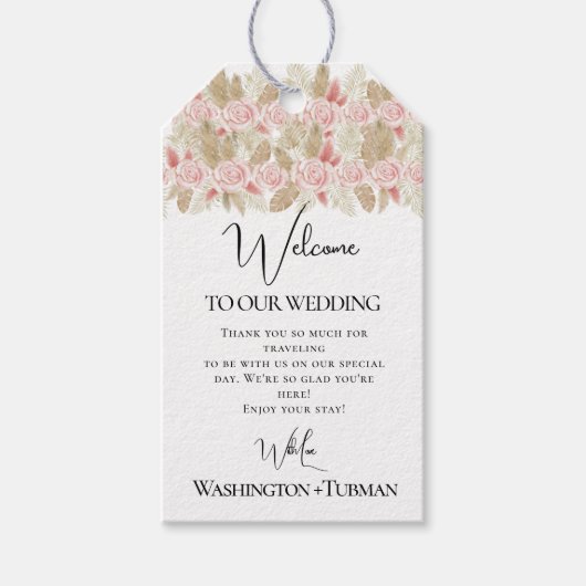 Bohemisch-Chic-Blumenzettel Geschenkanhänger (Vorderseite)