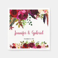 Bohemisch Chic Burgundy Marsala Floral Wedding