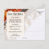 Bohemisch Chic Fall Save the Date Postkarte (Rückseite)