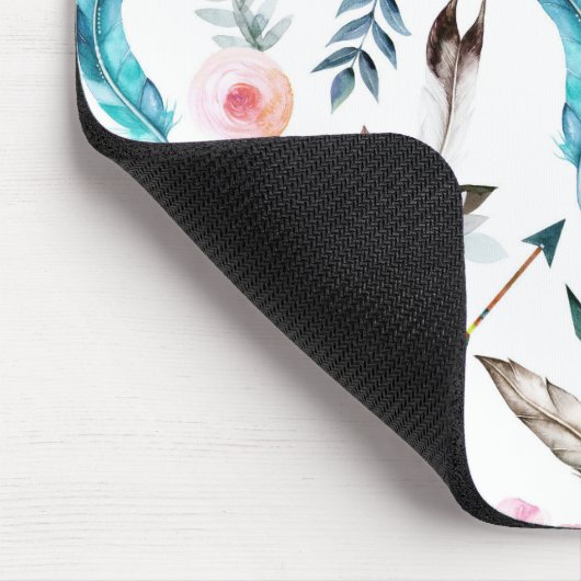 Bohemisch Chic Floral Boho Girl Mousepad (Ecke)