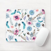 Bohemisch Chic Floral Boho Girl Mousepad (Mit Mouse)
