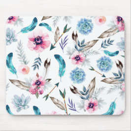 Bohemisch Chic Floral Boho Girl Mousepad