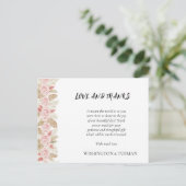 Bohemisch Chic Floral Wedding Dankeschön Karte (Stehend Vorderseite)