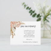 Bohemisch Chic Floral Wedding Dankeschön Karte (Stehend Vorderseite)