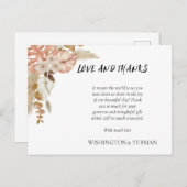 Bohemisch Chic Floral Wedding Dankeschön Karte (Vorne/Hinten)