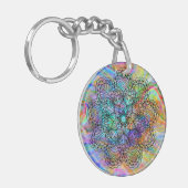 Bohemisch Chic Mandala Blume Pattern Schlüsselanhänger (Vorderseite links)