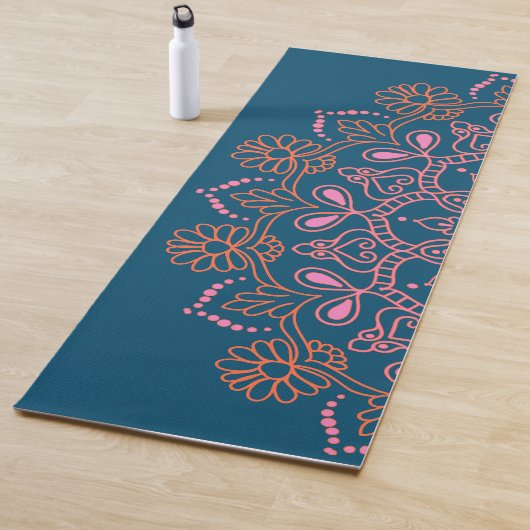 Bohemisch Chic Mandala Spirituelle Wellness | Blau Yogamatte (Beispiel)