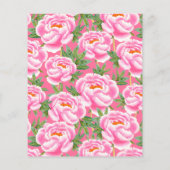 Bohemisch Chic Pink Peonies Muster Scrapbook Paper (Rückseite)