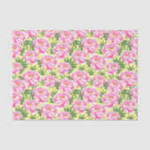 Bohemisch Chic Pink Peonies Pattern - Gelb Seidenpapier (Vorderseite)