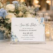 Bohemisch Chic Vanilla Blue Wedding Sichern Sie da Einladung
