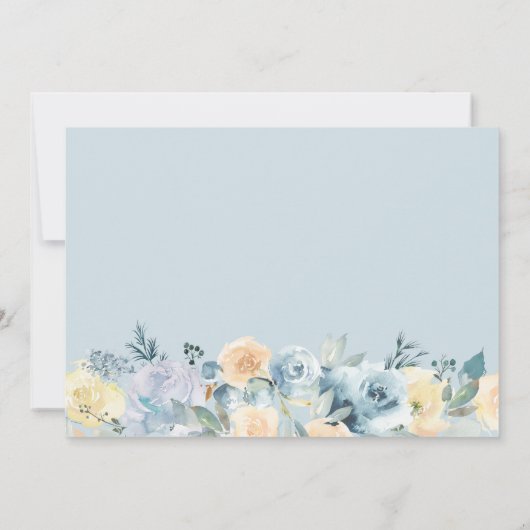 Bohemisch Chic Vanilla Blue Wedding Sichern Sie da Einladung (Rückseite)