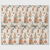 Bohemisch Chic Weihnachtsfeiertage Collage Geschenkpapier (Flach)