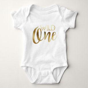 Bohemisch Chic Wild One   Tribal Gold Foil Baby Strampler