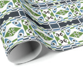 Bohemisch Chintz 1 Blue Green T - Shirt Geschenkpapier (Rolleneckpunkt)