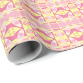 Bohemisch Chintz 24 Bubblegum Pink Yellow Orange Geschenkpapier (Rolleneckpunkt)