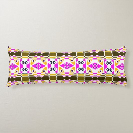 Bohemisch Chintz 41 Orange Olive Fuchsia Pink Seitenschläferkissen (Vorderseite)