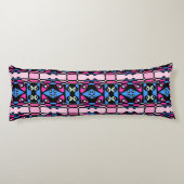 Bohemisch Chintz 43 Blush Pink Fuchsia Blue Black Seitenschläferkissen (Rückseite)