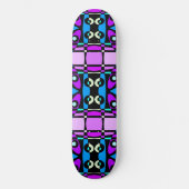 Bohemisch Chintz 48 Lila Blue Black Skateboard (Vorderseite)