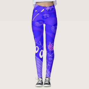 Bohemisch Chintz Illustration Indigo Leggings