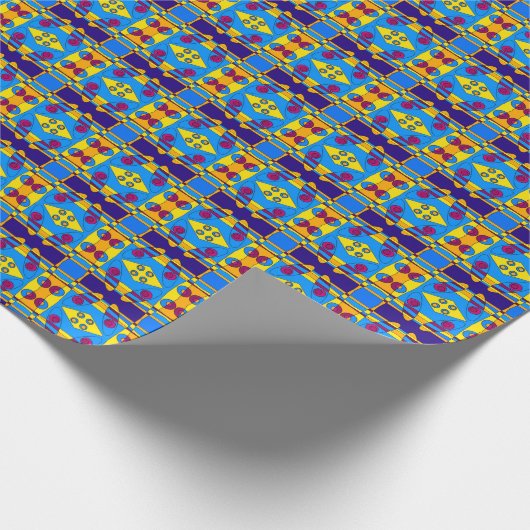 Bohemisch Chintz Yellow Cyan Magenta Orange Geschenkpapier (Ecke)