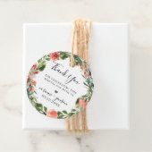 Bohemisch Coral Floral Wreath Geschenkanhänger (Beispiel)