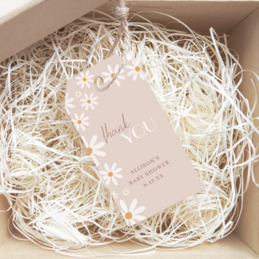 Bohemisch Daisy Baby in Bloom Baby Dusche Vielen D Geschenkanhänger