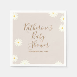 Bohemisch Daisy Floral Baby Shower Napkin Serviette