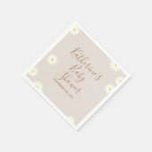 Bohemisch Daisy Floral Baby Shower Napkin Serviette (Ecke)