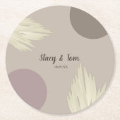 Bohemisch danke Pampas Shapes Natural Runder Pappuntersetzer (Vorderseite)