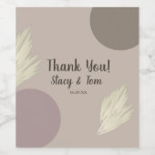 Bohemisch danke Pampas Shapes Natural Weinetikett (Einzelnes Label)