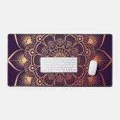 Bohemisch Dark Lila Peach Mandala Schreibtischunterlage (Tastatur & Maus)