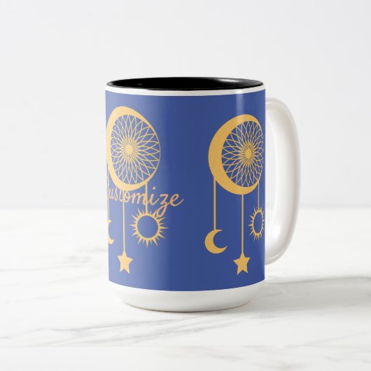 Bohemisch Dream Catcher Thunder_Cove Zweifarbige Tasse (VorderseiteRechts)