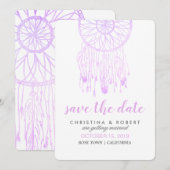 Bohemisch Dreamcatcher Lavender Save the Date (Vorne/Hinten)