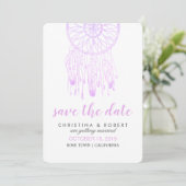Bohemisch Dreamcatcher Lavender Save the Date (Stehend Vorderseite)
