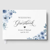 Bohemisch Dusty Blue Floral Wedding Gästebuch (Vorderseite)