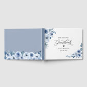 Bohemisch Dusty Blue Floral Wedding Gästebuch (Voll)