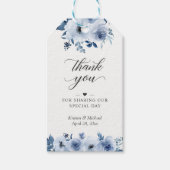 Bohemisch Dusty Blue Floral Wedding Vielen Dank Geschenkanhänger (Vorderseite)