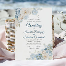 Bohemisch Dusty Blue Ivory Rose Blume Hochzeit