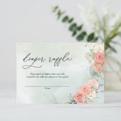 Bohemisch Dusty Rose Greenery Wreath Diper Raffle Begleitkarte (Stehend Vorderseite)