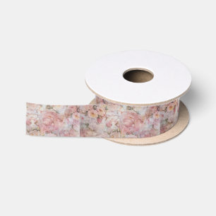 Bohemisch erröten Blumentypographie der rosa Satinband