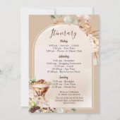 Bohemisch Espresso Martini Bachelorette Itinerary Einladung (Rückseite)