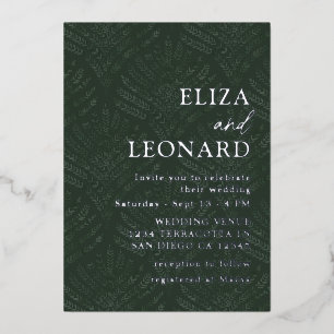 Bohemisch Evergreen Fern Moderne Minimalistische H Folieneinladung