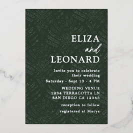 Bohemisch Evergreen Fern Moderne Minimalistische H Folieneinladung