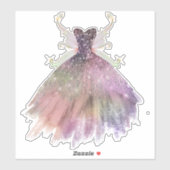 Bohemisch Fairy Ball Gown | Mute Ombre Wine Sheen Aufkleber (Blatt)
