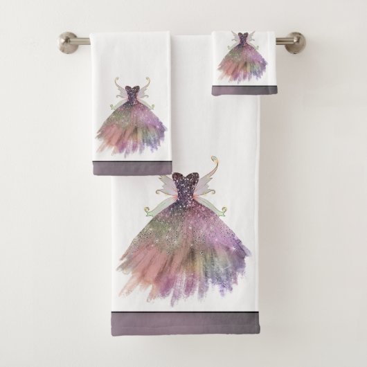 Bohemisch Fairy Ball Gown | Mute Ombre Wine Sheen Badhandtuch Set (Insitu)