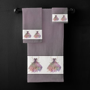 Bohemisch Fairy Ball Gown   Mute Ombre Wine Sheen Badhandtuch Set